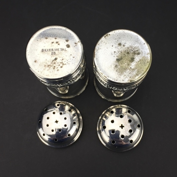 Silver Plated Vintage Salt and Pepper Shakers - Picture 5 of 8